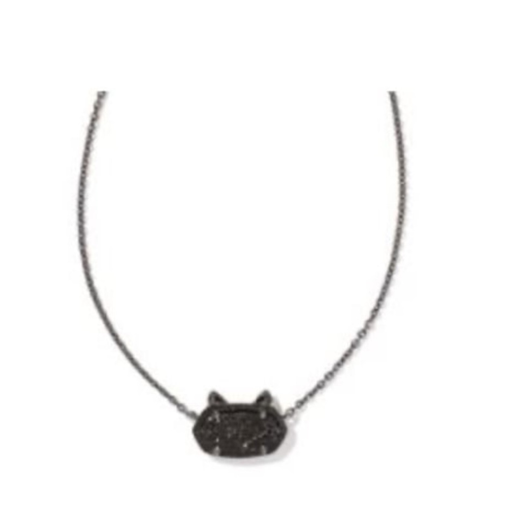 Kendra Scott Elisa black druzy Cat Necklace